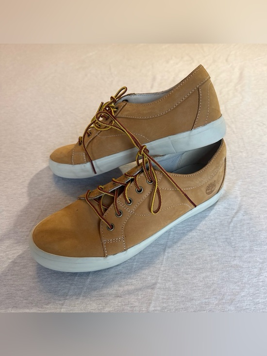 Timberland Shoes - Timberland Tan Leather Low-Top Sneakers with White Sole